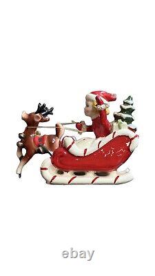 Vintage Kreiss & Co Girl Riding In A Sled Holiday Figurine