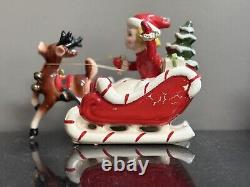 Vintage Kreiss & Co Girl Riding In A Sled Holiday Figurine