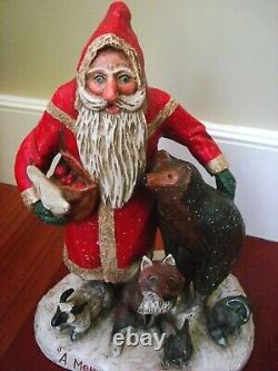 Vintage Large Schifferl 11 Belsnickle Santa Figurine A MERRY CHRISTMAS TO ALL