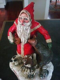 Vintage Large Schifferl 11 Belsnickle Santa Figurine A MERRY CHRISTMAS TO ALL