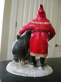 Vintage Large Schifferl 11 Belsnickle Santa Figurine A MERRY CHRISTMAS TO ALL
