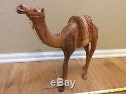 Vintage Large Simpich Doll Christmas Camel Carved Wood