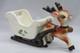 Vintage Lefton Ceramic Reindeer White Sleigh Planter Candy Container #192 (rare)