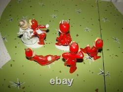 Vintage Lefton China Handpainted Devil Kissing Angel Posing Porcelain Figurines