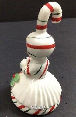 Vintage Lefton Christmas Candy Cane Girl Bells Trio