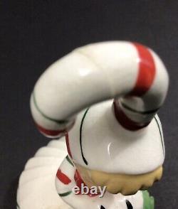 Vintage Lefton Christmas Candy Cane Girl Bells Trio