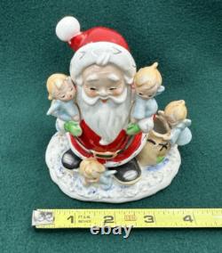 Vintage Lefton MCM Christmas Santa with 5 Baby Angels Figurine Made in Taiwan