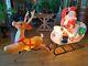 Vintage Lighted Empire Blow Mold Santa Sleigh And 1 Reindeer Outdoor Christmas