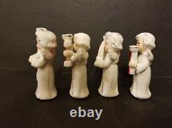 Vintage MCM 50's NOEL Choir Angels w ORIG Box Christmas Figurines Candle Holders