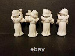 Vintage MCM 50's NOEL Choir Angels w ORIG Box Christmas Figurines Candle Holders