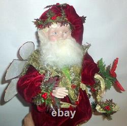 Vintage Mark Roberts 2002 Large 19 Holly Jolly Fairy Elf w Red Cardinal 58/2000