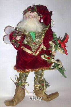 Vintage Mark Roberts 2002 Large 19 Holly Jolly Fairy Elf w Red Cardinal 58/2000