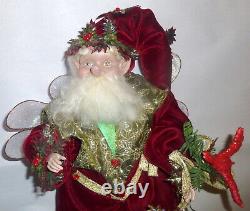 Vintage Mark Roberts 2002 Large 19 Holly Jolly Fairy Elf w Red Cardinal 58/2000