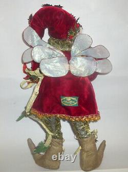 Vintage Mark Roberts 2002 Large 19 Holly Jolly Fairy Elf w Red Cardinal 58/2000
