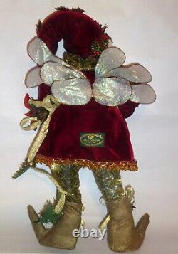 Vintage Mark Roberts 2002 Large 19 Holly Jolly Fairy Elf w Red Cardinal 58/2000