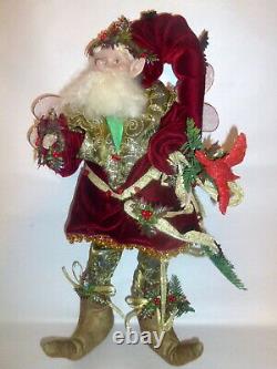 Vintage Mark Roberts 2002 Large 19 Holly Jolly Fairy Elf w Red Cardinal 58/2000