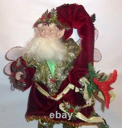 Vintage Mark Roberts 2002 Large 19 Holly Jolly Fairy Elf w Red Cardinal 58/2000