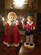 Vintage Matched Pair Animated Boy/girl Christmas Carolers With Motion & Candles