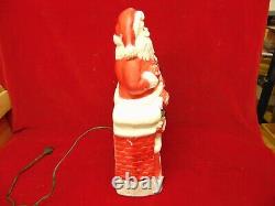 Vintage Merry Christmas Santa on Fireplace blow mold Dapol Industries 17