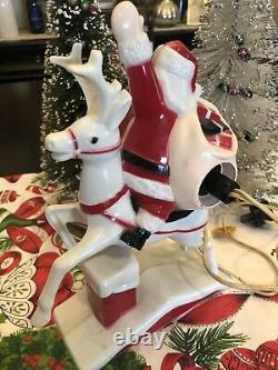 Vintage Miller Rosbro Paramount Hi-Ho Santa Reindeer On Chimney Christmas RARE