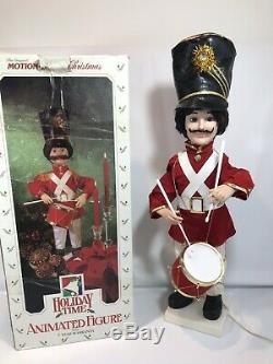 Vintage Motion-ette Animated Telco Christmas Holiday Soldier Drummer Band w box