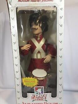 Vintage Motion-ette Animated Telco Christmas Holiday Soldier Drummer Band w box