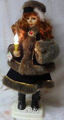 Vintage Motion-ette Animated Telco Lighted Candle Christmas Girl Lady Decor RARE