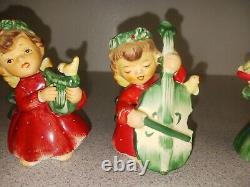 Vintage NAPCO 1956 3BX2381 Set of 4 Christmas NOEL Angel Girls Japan