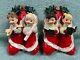 Vintage Napco Christmas Caroling Angels In Stockings Wall Plaque Set Japan