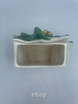 Vintage NAPCO JAPAN Ceramic HOLLY GIRL w CANDLE Christmas Vase with Sticker