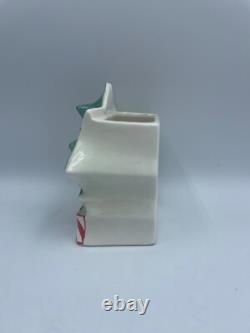 Vintage NAPCO JAPAN Ceramic HOLLY GIRL w CANDLE Christmas Vase with Sticker