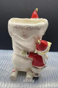 Vintage Napco? Boot Candy Cane Sleigh Christmas? Elf Planter Japan