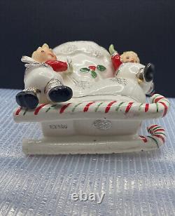 Vintage Napco? Boot Candy Cane Sleigh Christmas? Elf Planter Japan