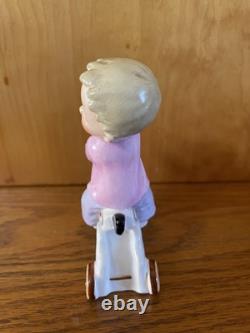 Vintage Napco Boy Figurines On Horses With Wheels S1375A S 1375B Christmas