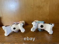 Vintage Napco Boy Figurines On Horses With Wheels S1375A S 1375B Christmas