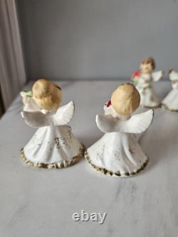 Vintage Napco Christmas Angels Set Of 4, 1 Repair
