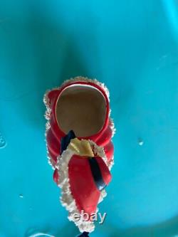 Vintage Napco Christmas shopper girl 6 spaghetti trim so cute! Rare vase
