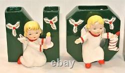 Vintage Napco NOEL Christmas ANGEL GIRL Letter Vase Set with Box