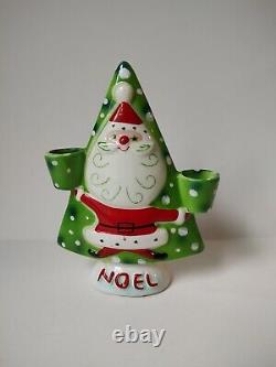 Vintage Napco Santa Claus Noel Candle Holder Christmas