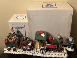 Vintage North Pole Express engine coal toy car Santa June McKenna Box great 4pc