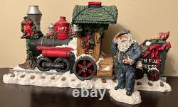 Vintage North Pole Express engine coal toy car Santa June McKenna Box great 4pc