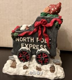 Vintage North Pole Express engine coal toy car Santa June McKenna Box great 4pc