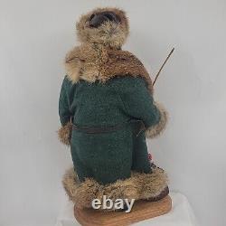 Vintage Old World Woodland Santa Handmade Susan Ruhr #248 Natural Fur Wool