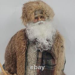 Vintage Old World Woodland Santa Handmade Susan Ruhr #248 Natural Fur Wool