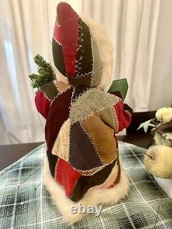 Vintage One of a Kind 1995 Linda Randall Quilted Woodland Santa Signed