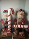 Vintage Pair Of 2 1994 Santa's Best Mechanical Animated Elfs Building Candy Cane