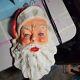 Vintage Paper Mache Santa Claus Face Head Wall Hanging Christmas Decor 19x 13