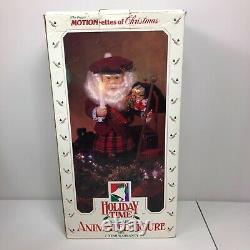 Vintage Porcelite Telco Scottish Santa Animated Motionette Christmas Figure 80s