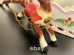 Vintage RB Japan Christmas Planter Sleigh and Reindeer Read
