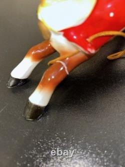 Vintage RB Japan Christmas Planter Sleigh and Reindeer Read